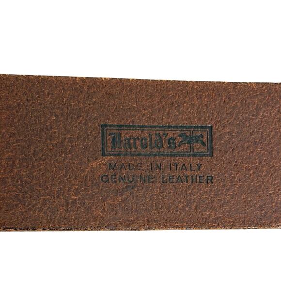 Harold’s women’s brown leather silver buckle Made in Italy belt size small main image 12